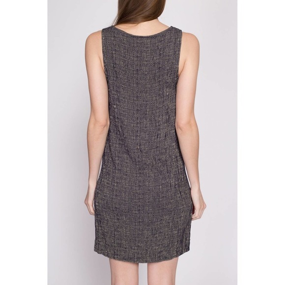 90s Striped Knit Fitted Mini Tank Dress - Medium | Vintage Grunge Pinafore Dress - Picture 5 of 8